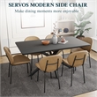 LeisureMod Servos Side Chair with Upholstered Faux Leather Seat Sand Brown