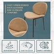 LeisureMod Servos Side Chair with Upholstered Faux Leather Seat Sand Brown
