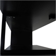 LeisureMod Orford TV Stand with Wood Shelves and Iron Legs Ebony