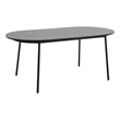 LeisureMod Tule 7-Piece Dining Set in White Steel Frame Black White
