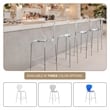 LeisureMod Oyster Plastic Barstool with Steel Frame in Chrome Finish Clear
