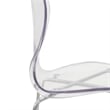 LeisureMod Oyster Plastic Barstool with Steel Frame in Chrome Finish Clear