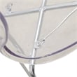 LeisureMod Oyster Plastic Barstool with Steel Frame in Chrome Finish Clear