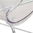 LeisureMod Oyster Plastic Barstool with Steel Frame in Chrome Finish Clear