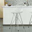 LeisureMod Cresco Plastic Barstool with Chrome Base Clear