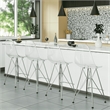 LeisureMod Cresco Plastic Barstool with Chrome Base Clear
