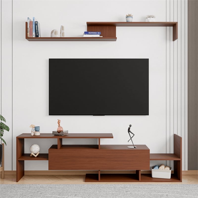 LeisureMod Surrey Mid-Century Wood TV Stand for TVs up to 60