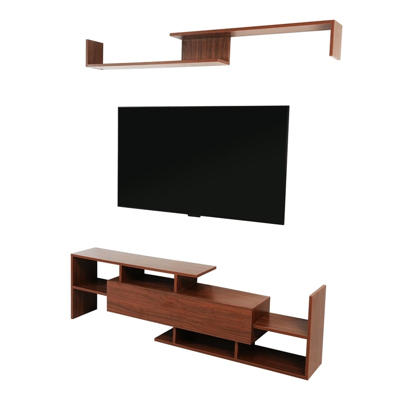 LeisureMod Surrey Mid-Century Wood TV Stand for TVs up to 60