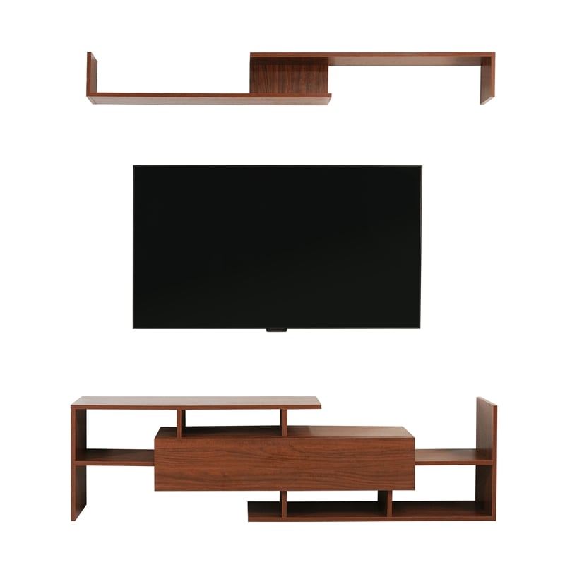 LeisureMod Surrey Mid-Century Wood TV Stand for TVs up to 60