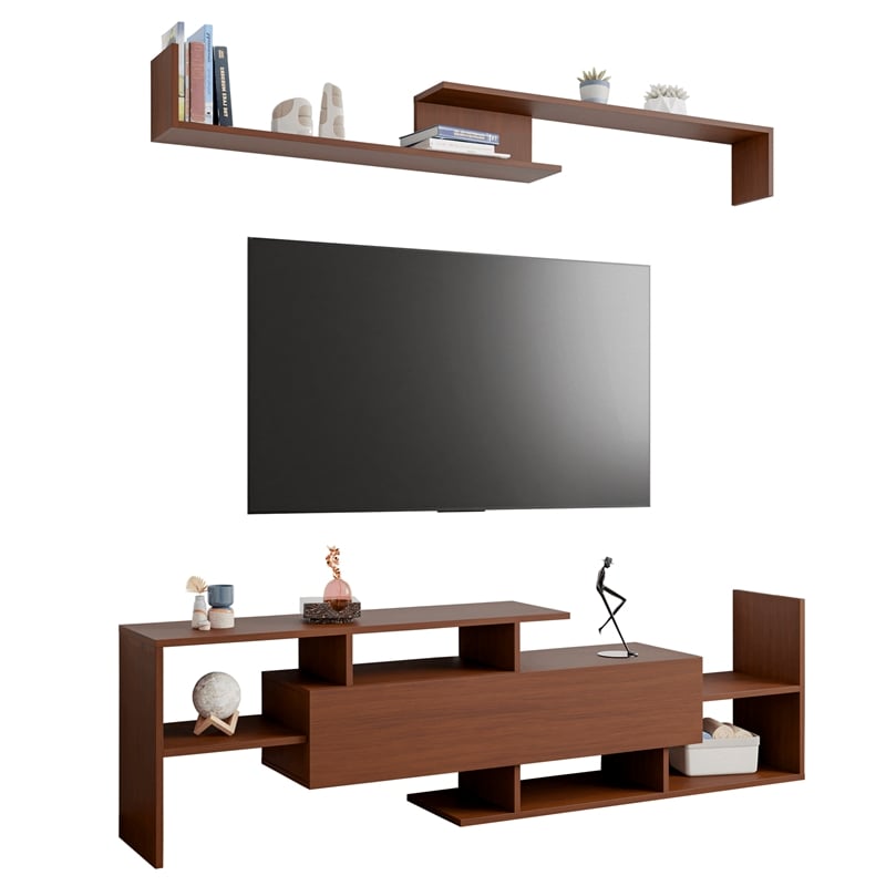 LeisureMod Surrey Mid-Century Wood TV Stand for TVs up to 60