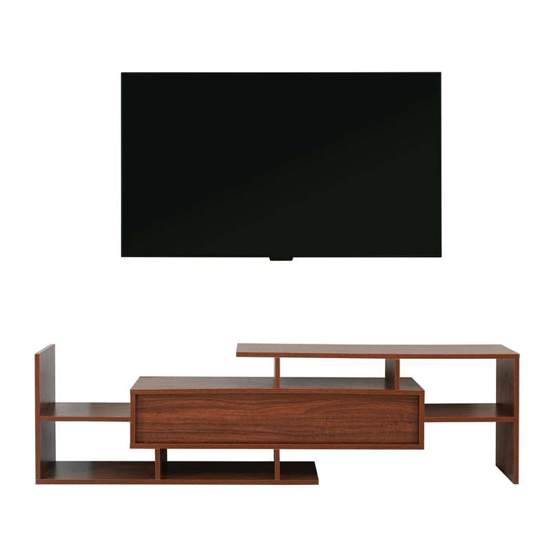 LeisureMod Surrey Mid-Century Wood TV Stand for TVs up to 60