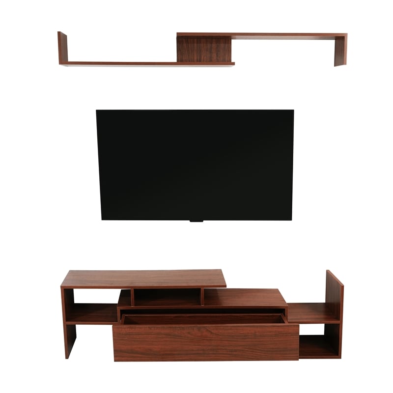 LeisureMod Surrey Mid-Century Wood TV Stand for TVs up to 60