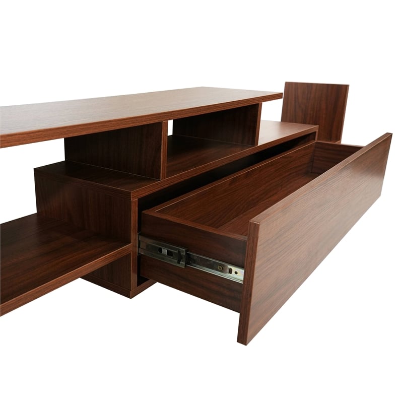 LeisureMod Surrey Mid-Century Wood TV Stand for TVs up to 60