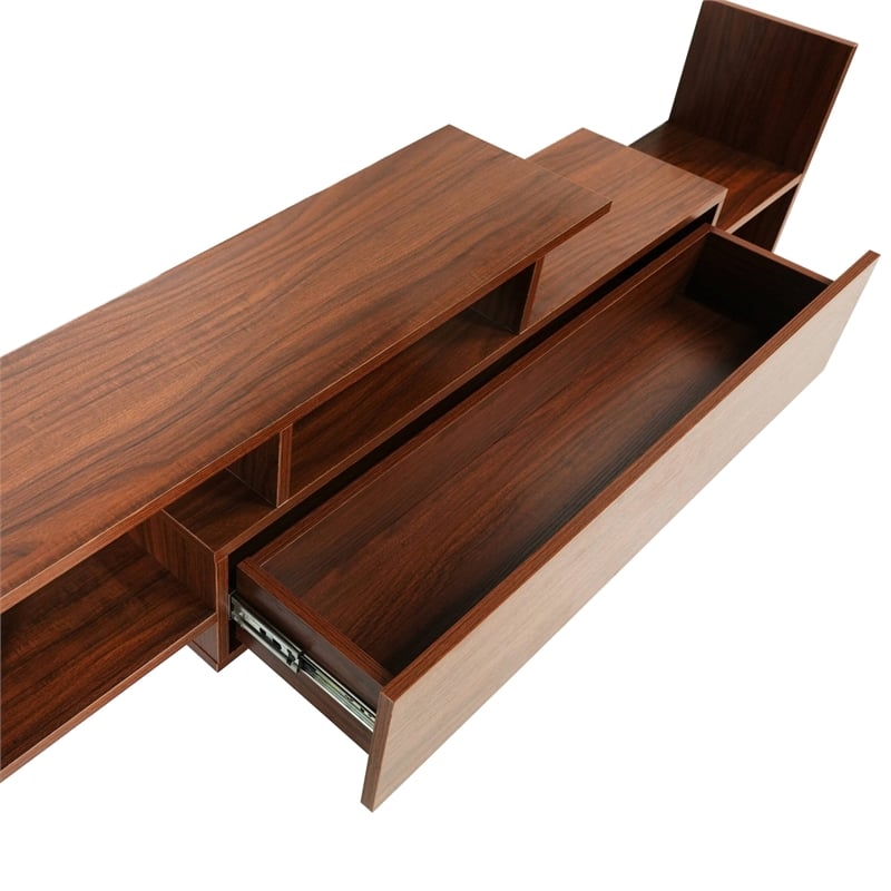 LeisureMod Surrey Mid-Century Wood TV Stand for TVs up to 60