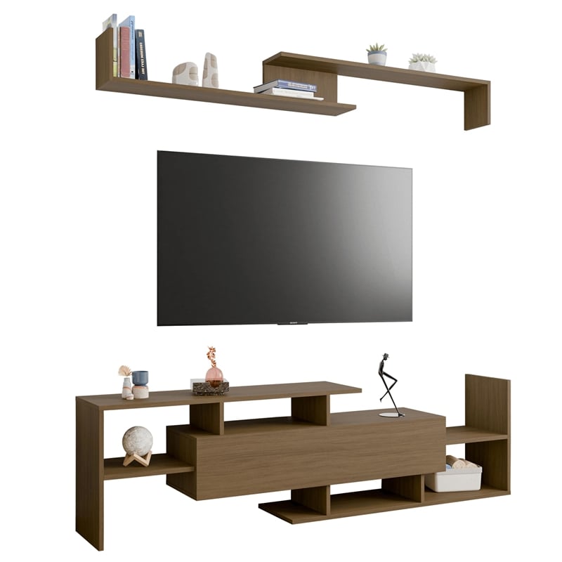 LeisureMod Surrey Mid-Century Wood TV Stand for TVs up to 60
