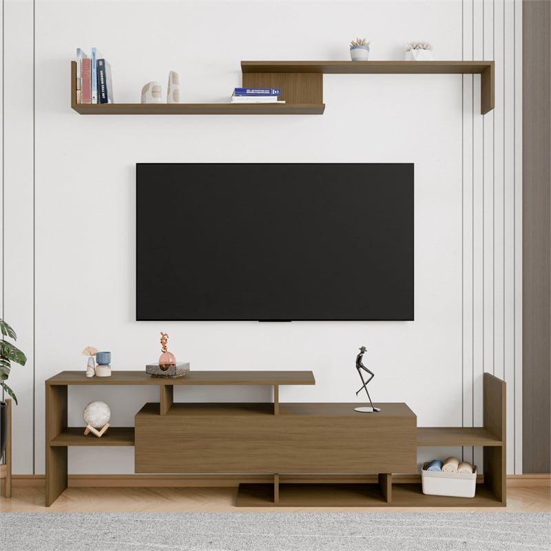 LeisureMod Surrey Mid-Century Wood TV Stand for TVs up to 60