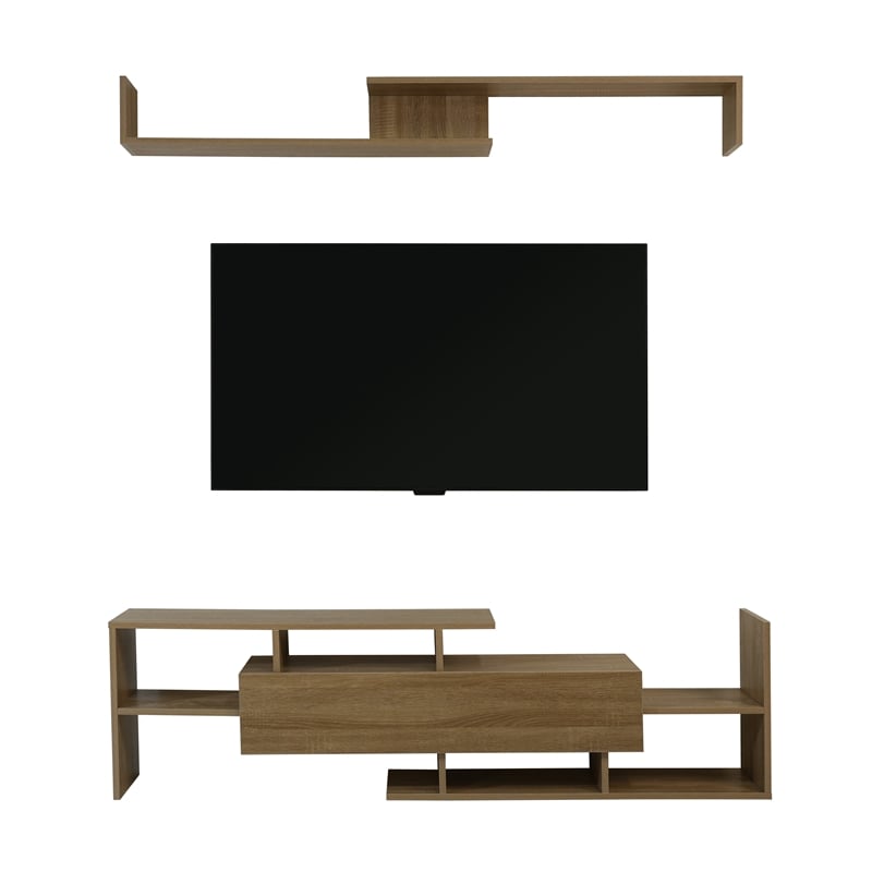 LeisureMod Surrey Mid-Century Wood TV Stand for TVs up to 60