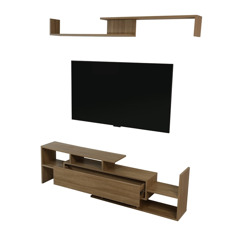 LeisureMod Surrey Mid-Century Wood TV Stand for TVs up to 60