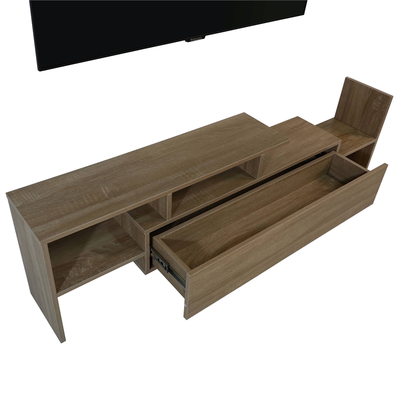 LeisureMod Surrey Mid-Century Wood TV Stand for TVs up to 60
