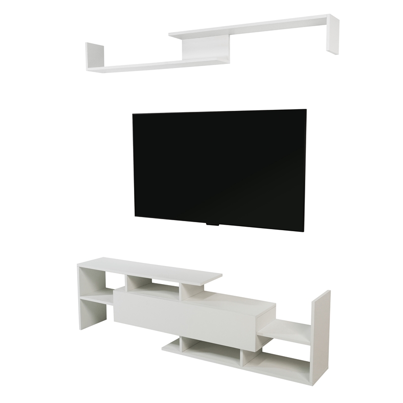 LeisureMod Surrey Mid-Century Wood TV Stand for TVs up to 62