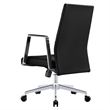 LeisureMod Aleen Upholstered Faux Leather & Iron Swivel Office Chair in Black