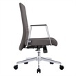 LeisureMod Aleen Upholstered Faux Leather & Iron Swivel Office Chair in Gray