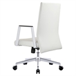 LeisureMod Aleen Upholstered Faux Leather & Iron Swivel Office Chair in White