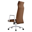 LeisureMod Aleen High-Back Faux Leather Swivel Office Chair in Dark Brown