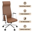 LeisureMod Aleen High-Back Faux Leather Swivel Office Chair in Dark Brown
