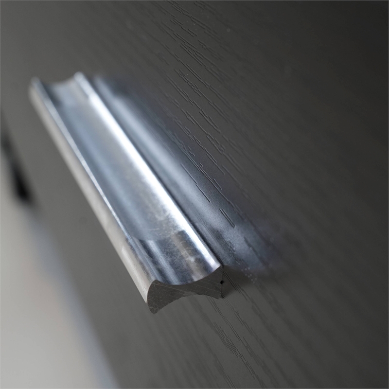 LeisureMod Avery Modern TV Stand with MDF Cabinet and Steel Legs Ebony