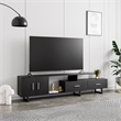 LeisureMod Avery Modern TV Stand with MDF Cabinet and Steel Legs Phantom Grey