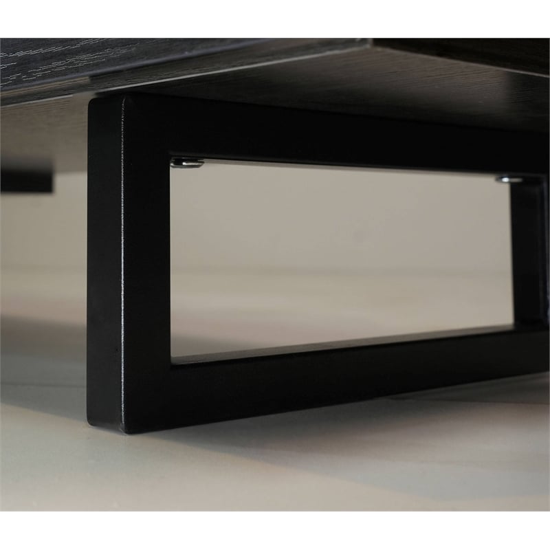 LeisureMod Avery Modern TV Stand with MDF Cabinet and Steel Legs Phantom Grey