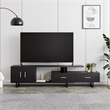 LeisureMod Avery Modern TV Stand with MDF Cabinet and Steel Legs Phantom Grey