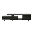 LeisureMod Avery Modern TV Stand with MDF Cabinet and Steel Legs Phantom Grey