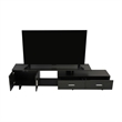 LeisureMod Avery Modern TV Stand with MDF Cabinet and Steel Legs Phantom Grey