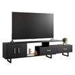 LeisureMod Avery Modern TV Stand with MDF Cabinet and Steel Legs Phantom Grey