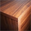 LeisureMod Avery Modern TV Stand with MDF Cabinet and Steel Legs Walnut