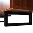 LeisureMod Avery Modern TV Stand with MDF Cabinet and Steel Legs Walnut