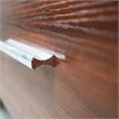 LeisureMod Avery Modern TV Stand with MDF Cabinet and Steel Legs Walnut