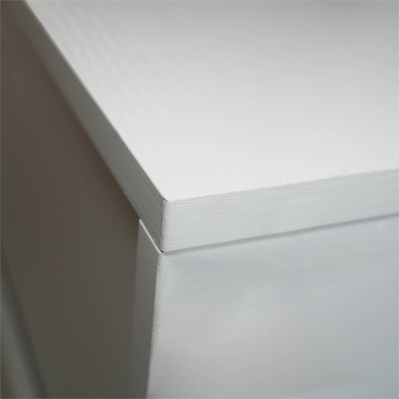 LeisureMod Avery Modern TV Stand with MDF Cabinet and Steel Legs White