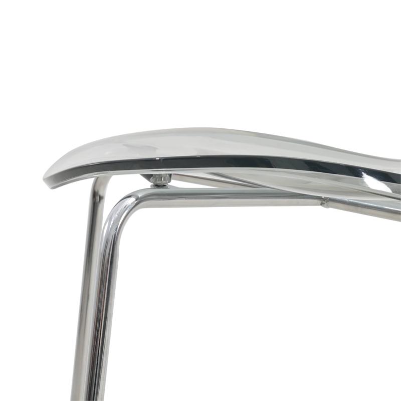 LeisureMod Oyster Plastic Barstool with Steel Frame Set of 2 Smoke