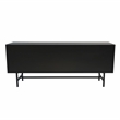 LeisureMod Rochester TV Stand with MDF Cabinet and Iron Legs in Ebony