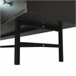 LeisureMod Rochester TV Stand with MDF Cabinet and Iron Legs in Phantom Gray
