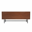 LeisureMod Rochester TV Stand with MDF Cabinet and Iron Legs in Walnut
