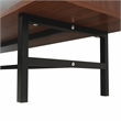LeisureMod Rochester TV Stand with MDF Cabinet and Iron Legs in Walnut