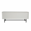 LeisureMod Rochester TV Stand with MDF Cabinet and Iron Legs White