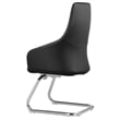 LeisureMod Celeste Faux Leather Conference Office Chair with Armrest Black