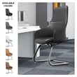 LeisureMod Celeste Faux Leather Conference Office Chair with Armrest Black