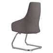 LeisureMod Celeste Faux Leather Conference Office Chair with Armrest Gray
