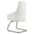 LeisureMod Celeste Faux Leather Conference Office Chair with Armrest White